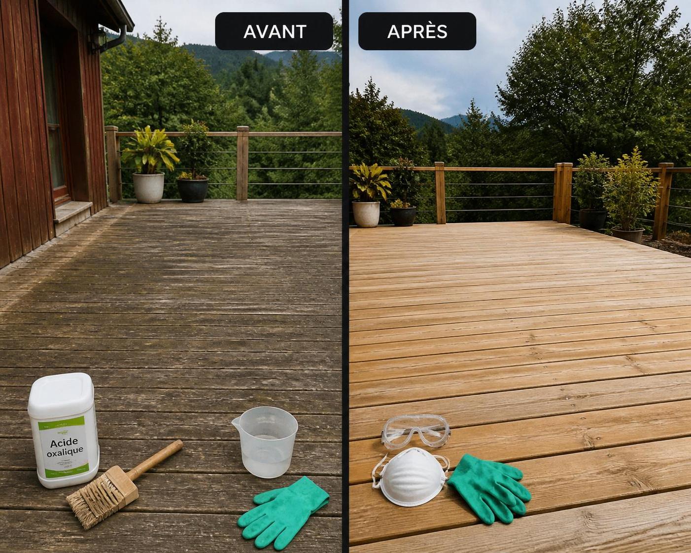 Acide oxalique bois : redonner vie au bois extérieur avant de le traiter naturellement 2 découvrez comment l'acide oxalique peut redonner vie à votre bois extérieur avant un traitement naturel, en éliminant taches et décolorations pour une rénovation efficace et écologique.