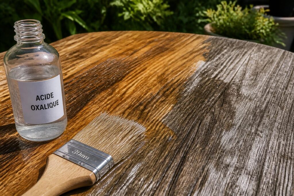 découvrez comment l'acide oxalique redonne vie à votre bois extérieur avant un traitement naturel, en éliminant les taches et en préparant efficacement la surface.