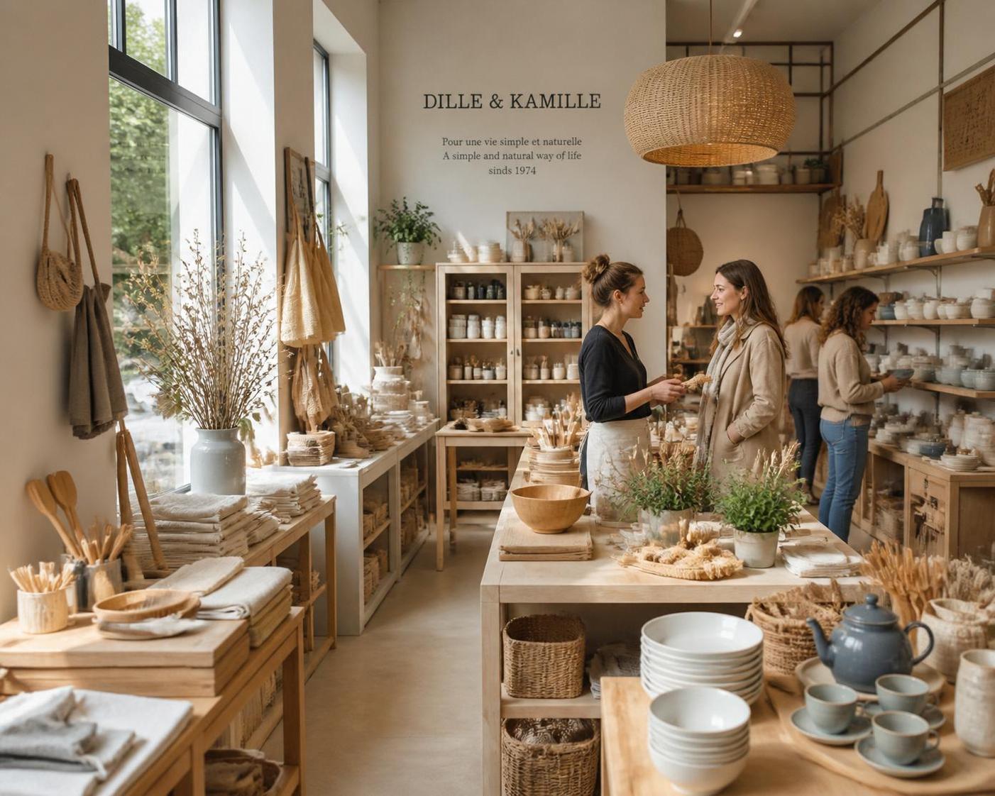 Dille et Kamille : une enseigne qui incarne l'art de vivre naturel et artisanal 2 découvrez dille et kamille, une enseigne qui célèbre l'art de vivre naturel et artisanal à travers des produits authentiques et durables pour votre quotidien.