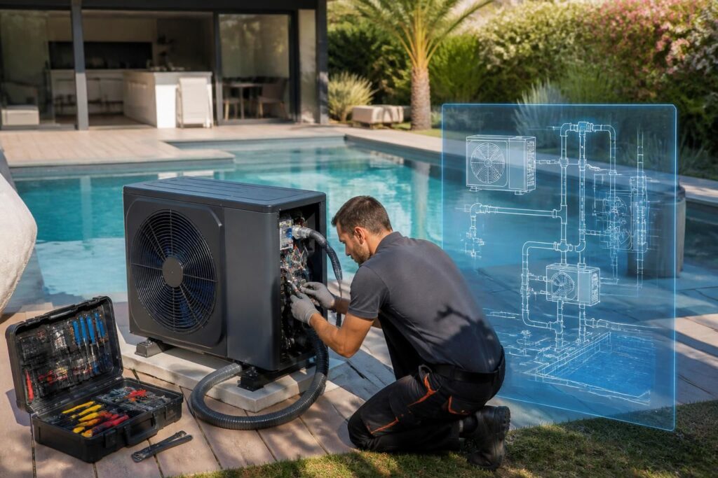 apprenez à installer vous-même une pompe à chaleur pour piscine grâce à notre guide complet avec schéma et étapes détaillées, pour un chauffage efficace et économique.
