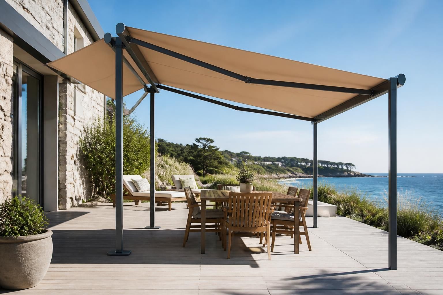 Store banne sur pied : l’alternative pratique sans installation murale 2 découvrez le store banne sur pied, une solution pratique et sans installation murale pour protéger votre terrasse ou balcon du soleil en toute simplicité.