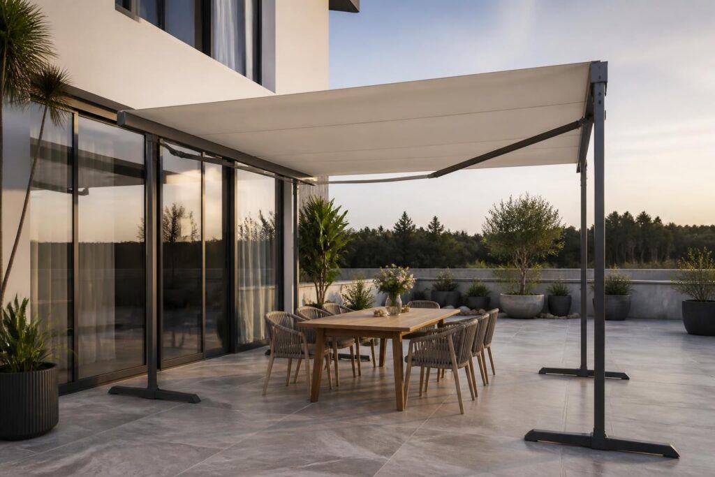 découvrez le store banne sur pied, une solution pratique et sans installation murale pour ombrager votre terrasse facilement et rapidement.
